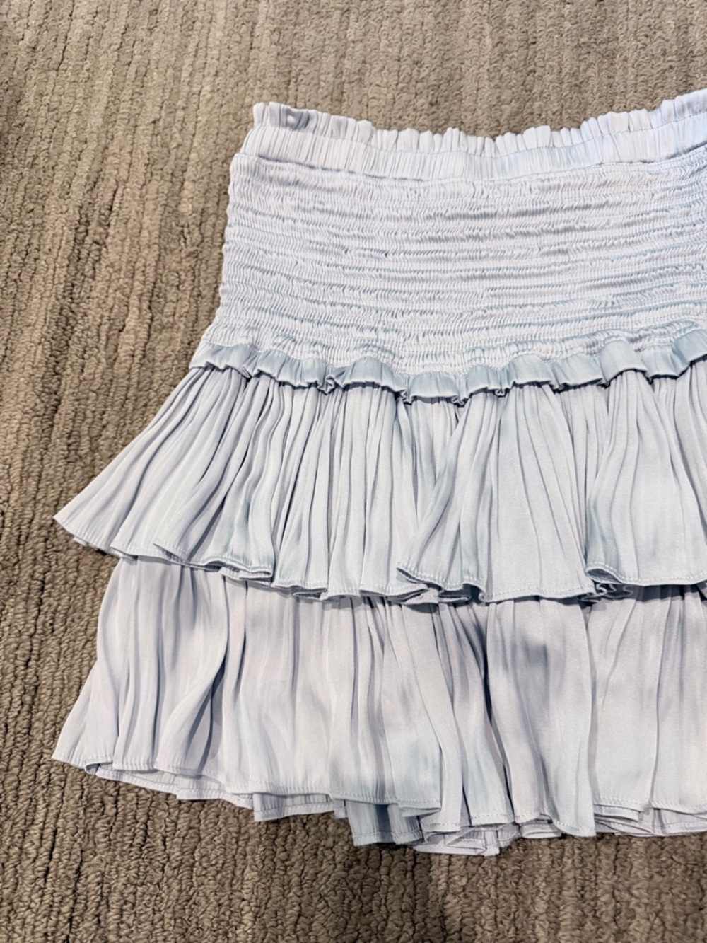 Light Blue Ruffled Tiered Mini Skirt - Picture 11 of 14